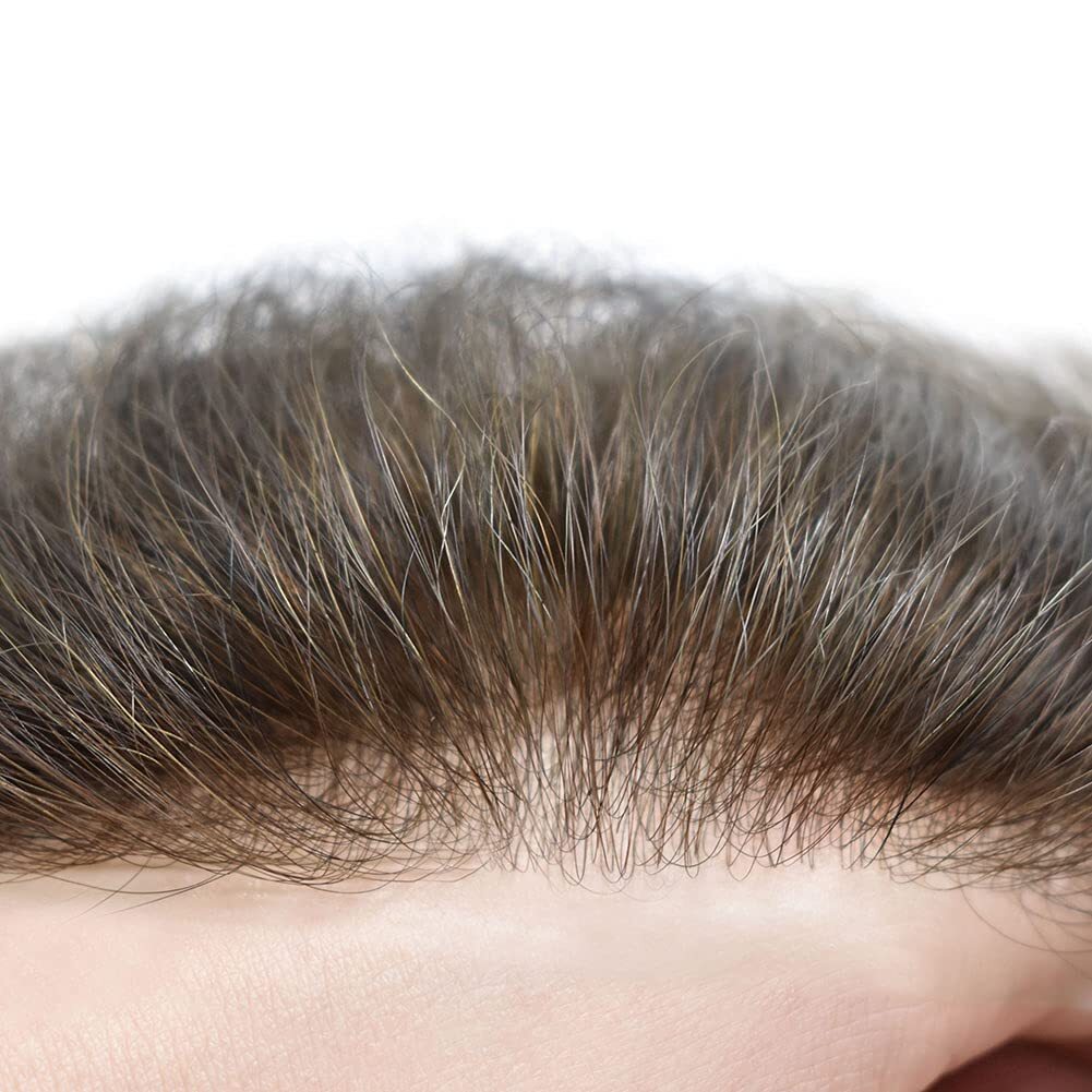 Ultra Thin Skin Mens Toupee Invisible Men Hair Replacement System Poly Hairpiec