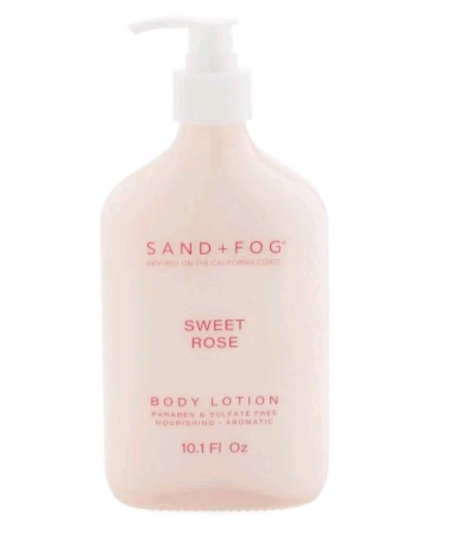 1- Sand + Fog Sweet Rose Body Lotion Glass Bottle 10.1 Oz New VHTF
