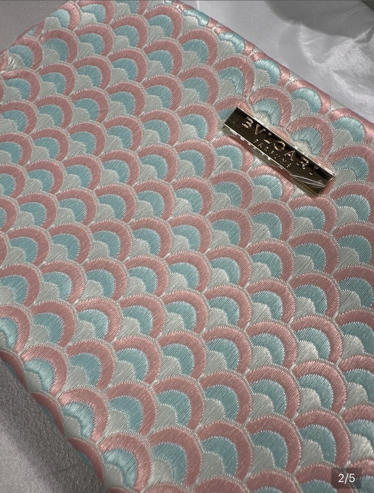BVLGARI PARFUMS Pastel Rainbow Makeup Pouch Cosmetic Bag PINK Novelty GWP NEW