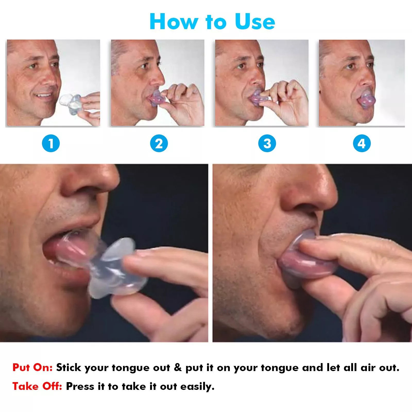 Anti Snoring Sleep Aid Device Silicone Tongue Mouthpiece Snore Stopper With Case