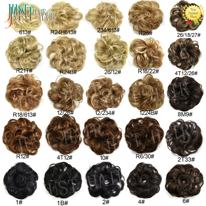 Real Natural Curly Messy Bun Hair Piece Scrunchie Hair Extension as Human Blonde