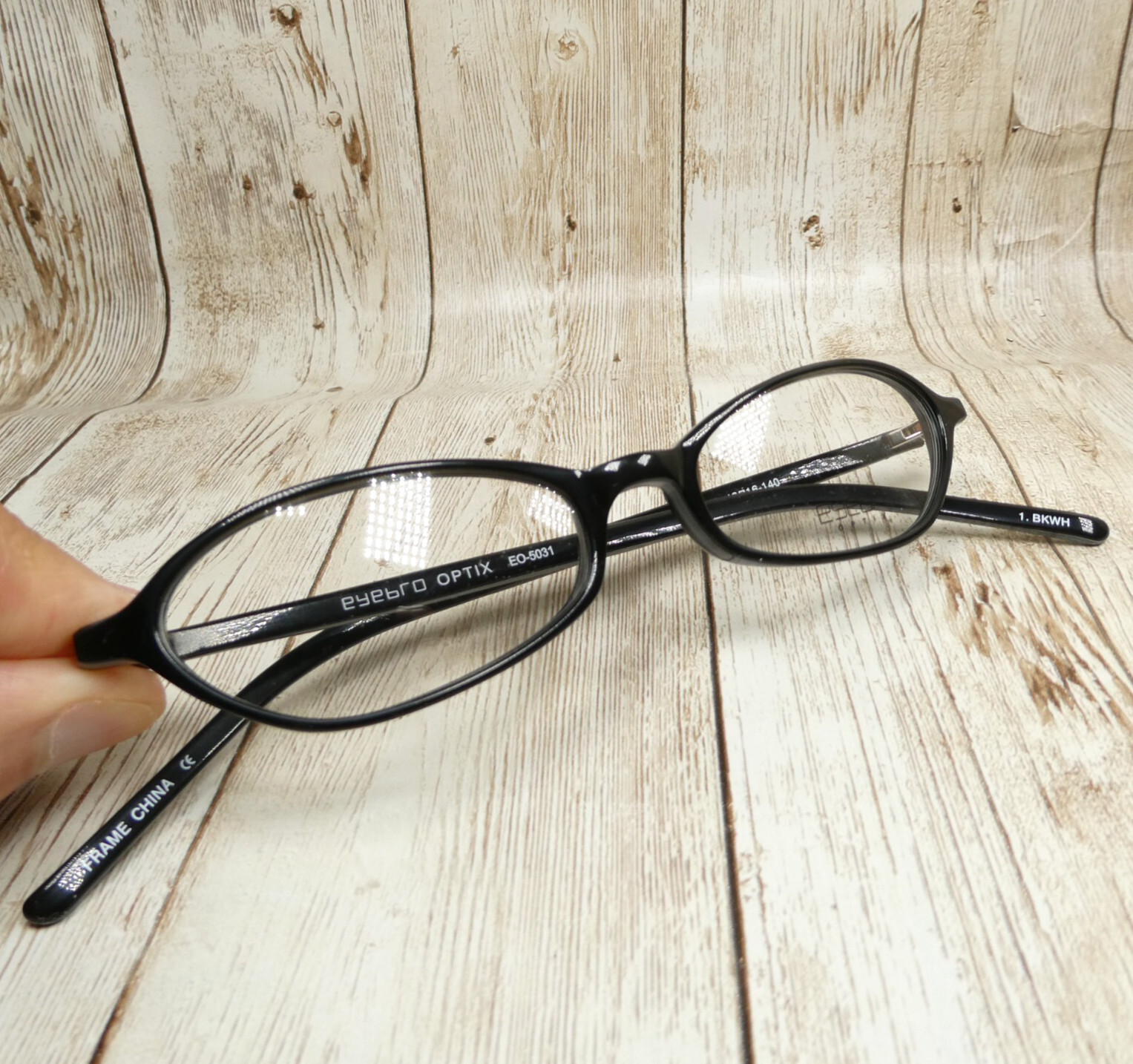 EyeBro Optix All Black Stripe Layer Oval Eyeglasses FRAMES EO-5031 49-16-140 NEW