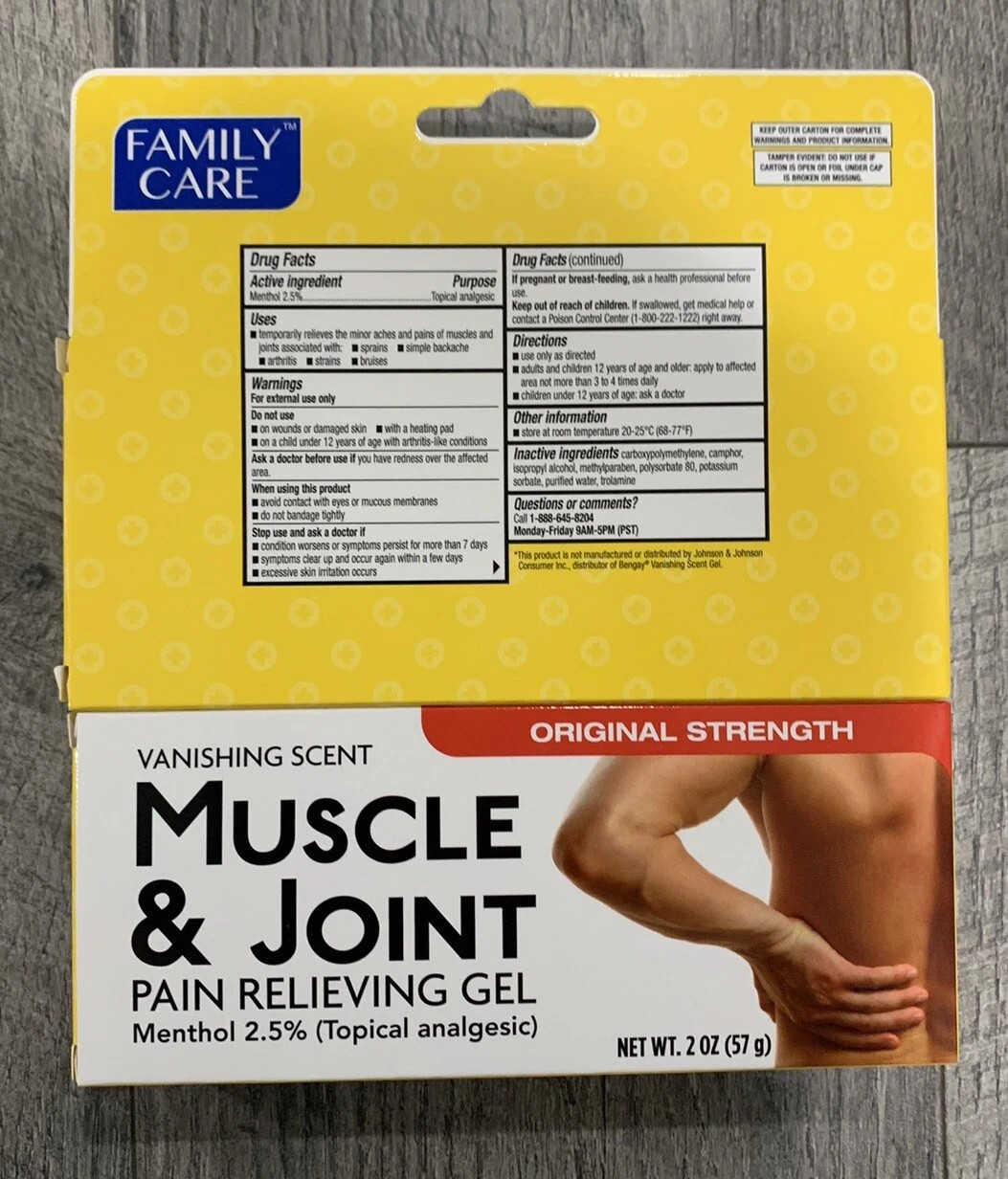 Family Care Muscle & Joint Vanishing Scent Gel – 2oz-12pk