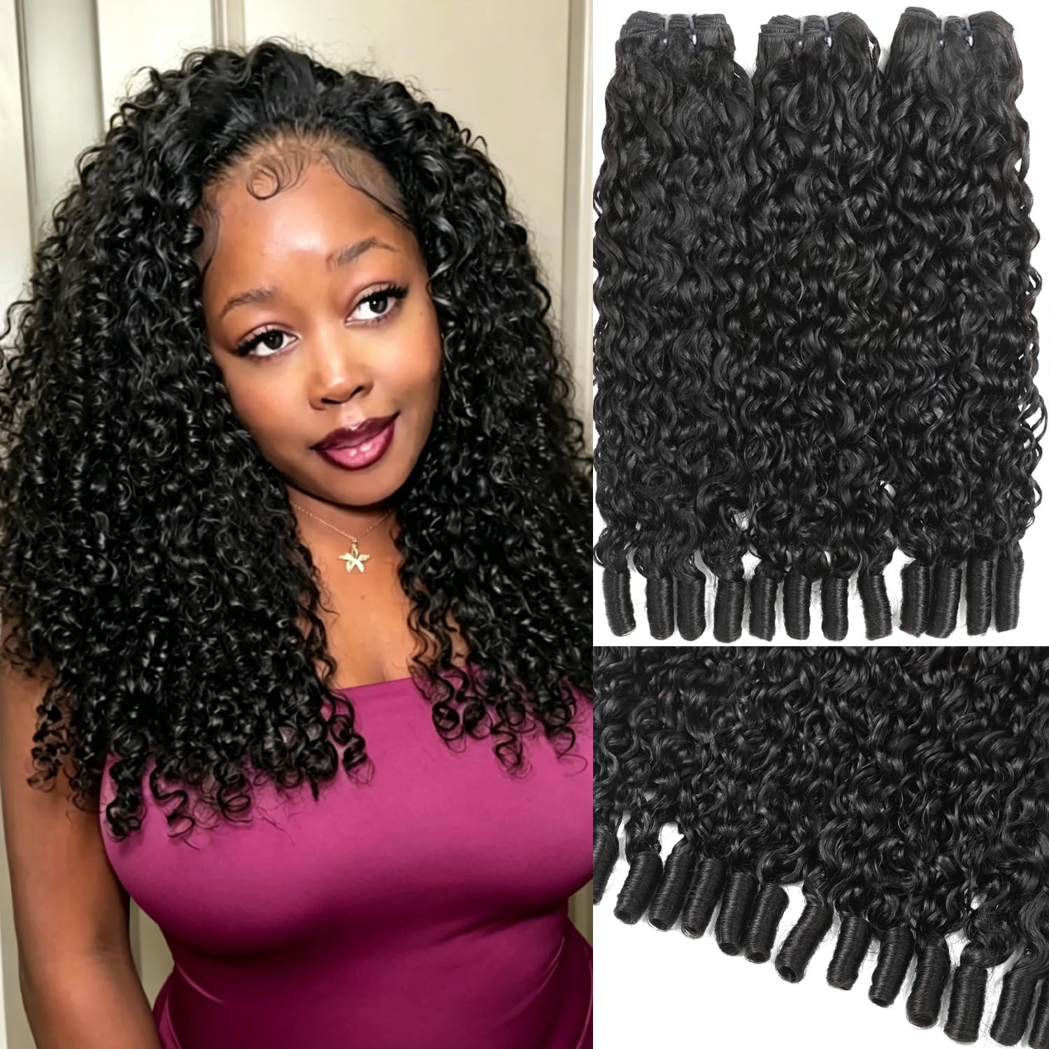 Burmese Curly Bundles Human Hair 22 22 22 Inches 100% Unprocessed Virgin Remy…