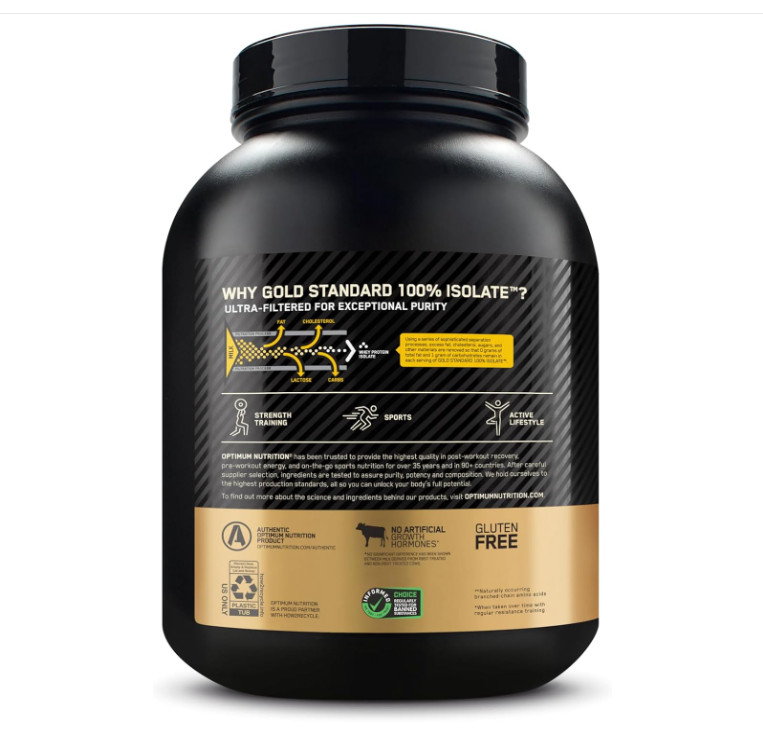 Optimum Nutrition Gold Standard Isolate Rich Vanilla 2.91lb 44 Servings Whey Pro