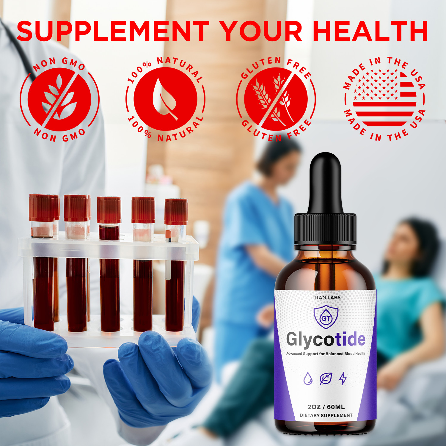 (3 Pack) Glycotide Drops Advanced Blood Support Supplement Glyco Tide 90 Serves