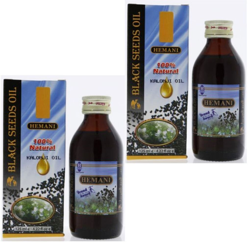 2 x Hemani Black Seed Oil 125ml 100% Natural Nigella Sativa Cumin Kolanji Oil