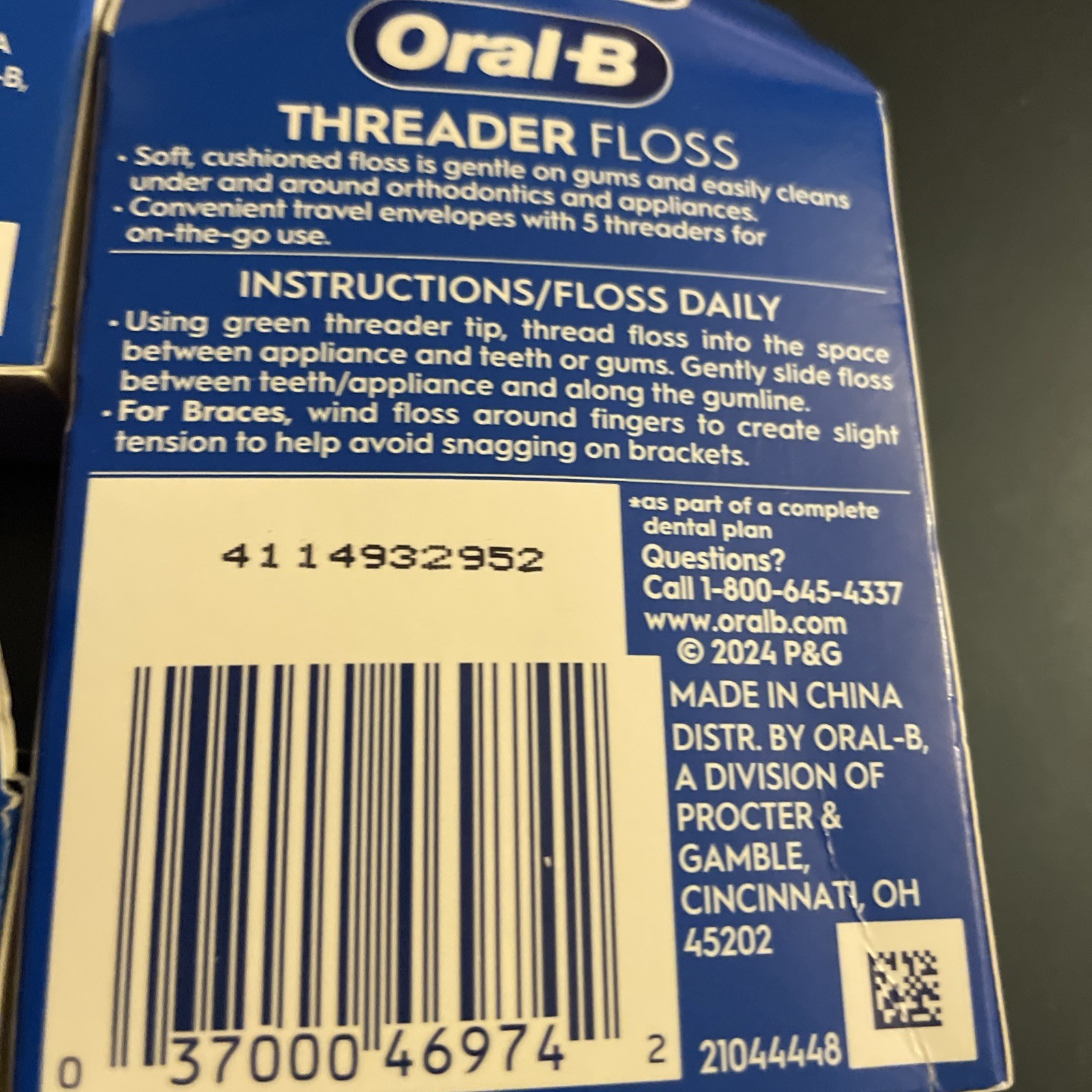 New Procter & Gamble 80775811 Oral-B Threader Floss 30 Envelopes Of 5 Threaders