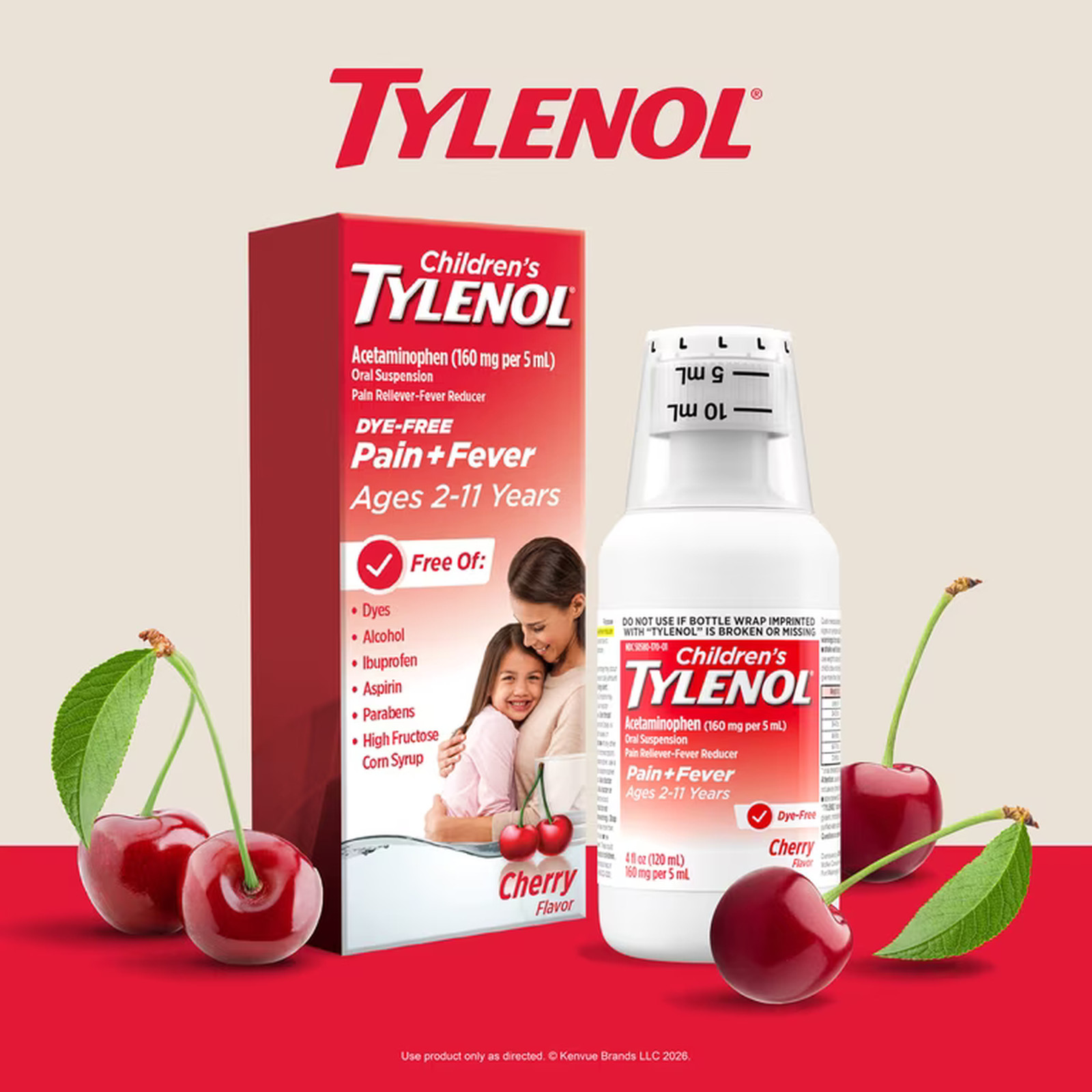 Childrens Tylenol Oral Suspension 3 Pk Acetaminophen Pain Reliever Fever Reducer