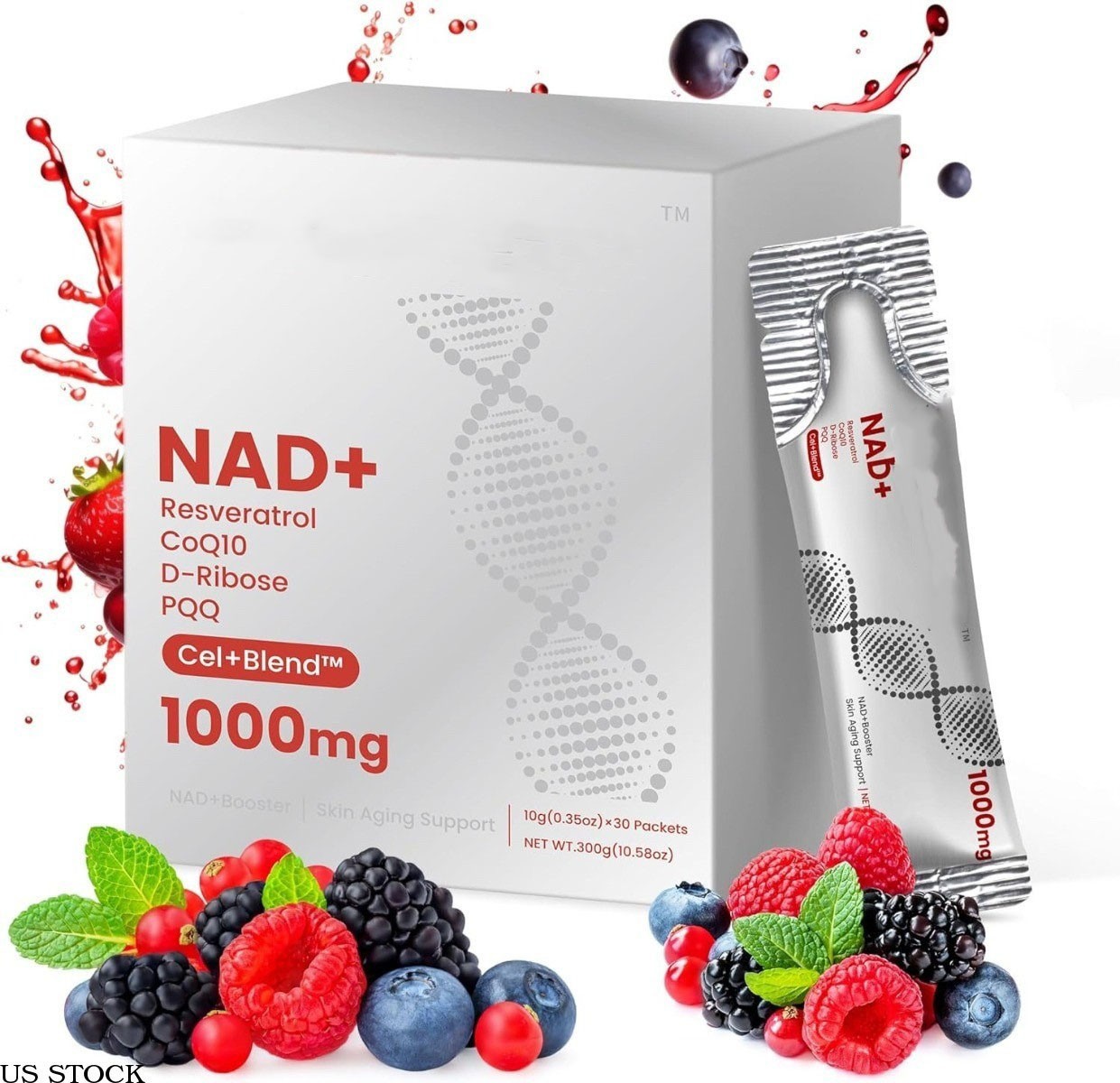 NAD+ 1000mg Liquid Packets Supplement – Premium Nicotinamide Riboside