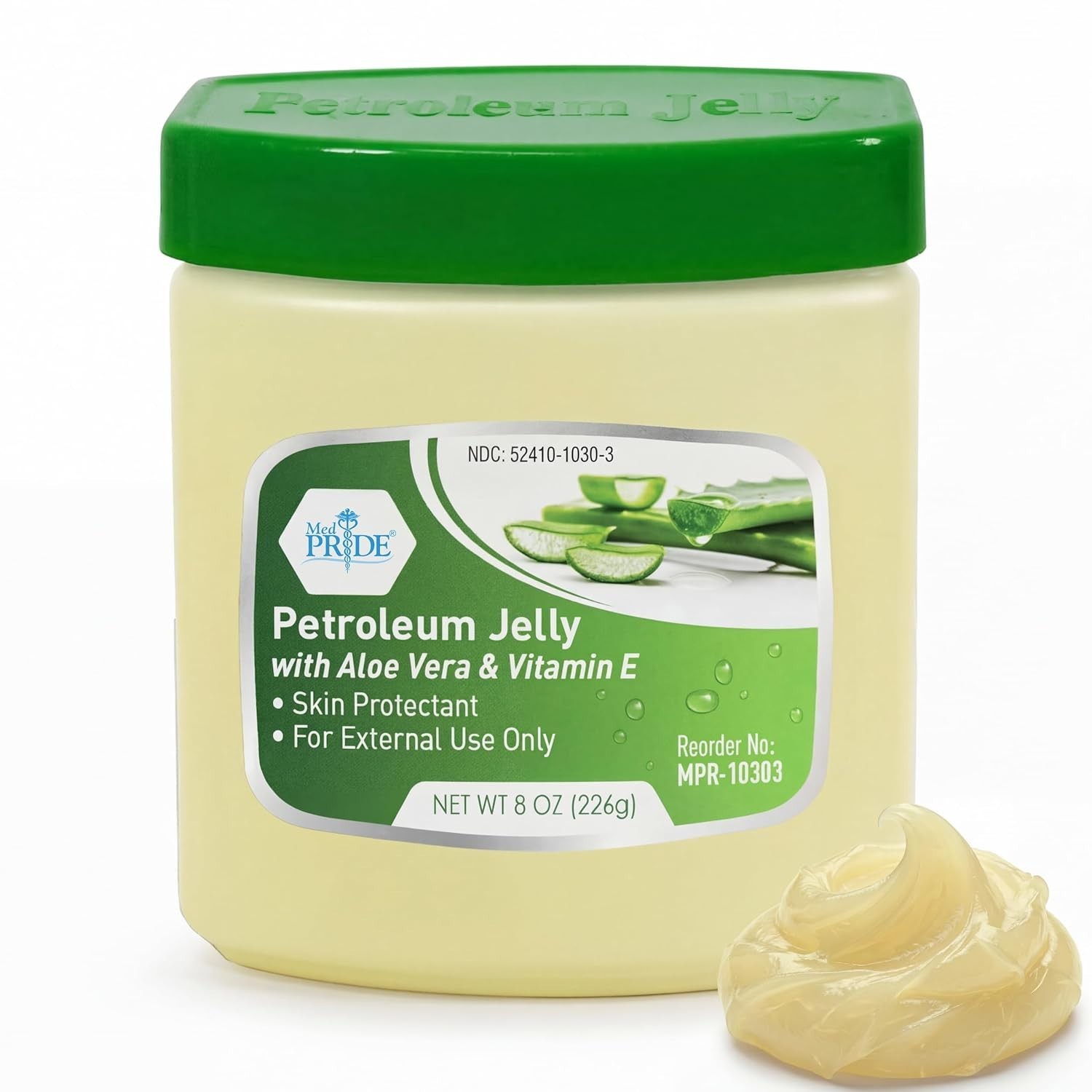 MED PRIDE Petroleum Jelly Aloe & Vitamin E Dry Skin Protectant Ointment 2-4ct