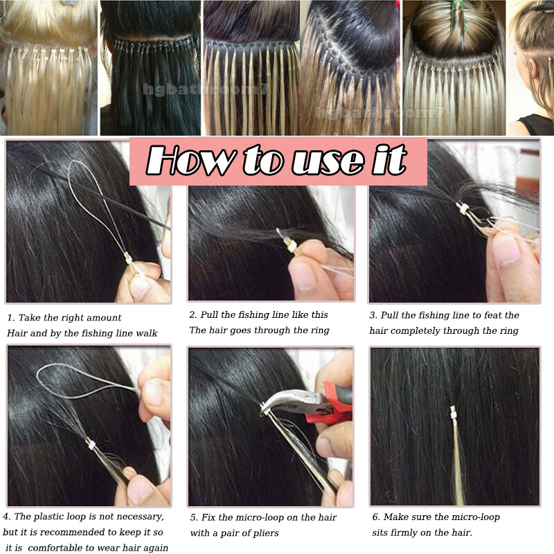 THICK 100% Remy Human Hair Extensions Micro Loop Ring Bead 16 18 20 22 inch ASP