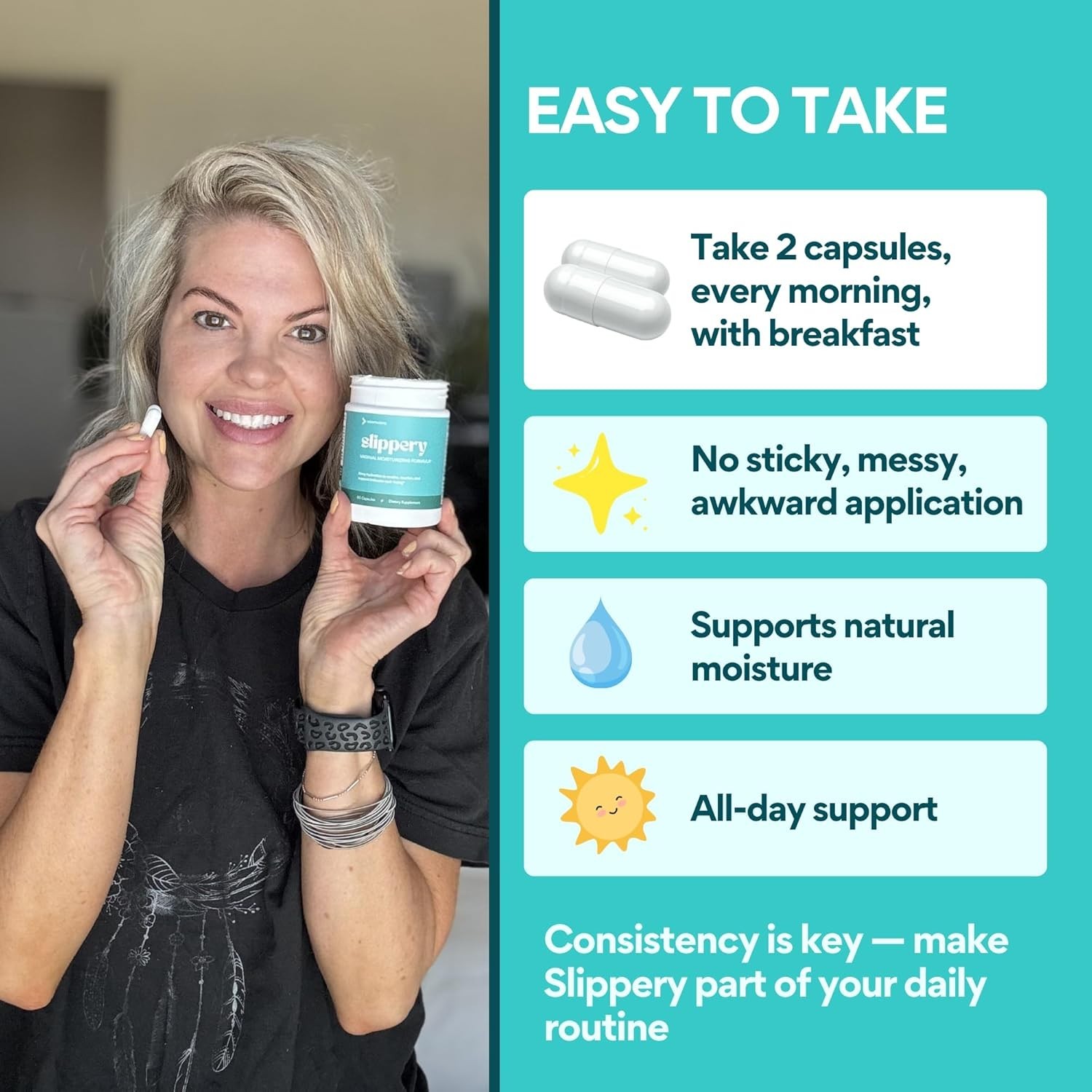 VoomVaya Slippery – Vaginal Dryness Relief for Women Over 40 – with Slippery Elm