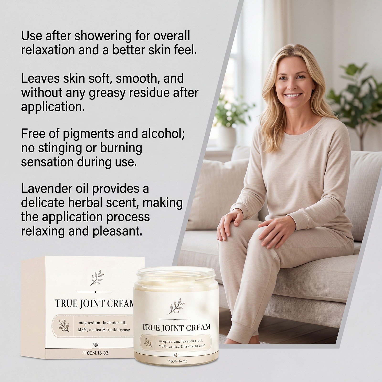 Organics True Joint Cream, Moisturizing Massage Cream for Body Joints🔥