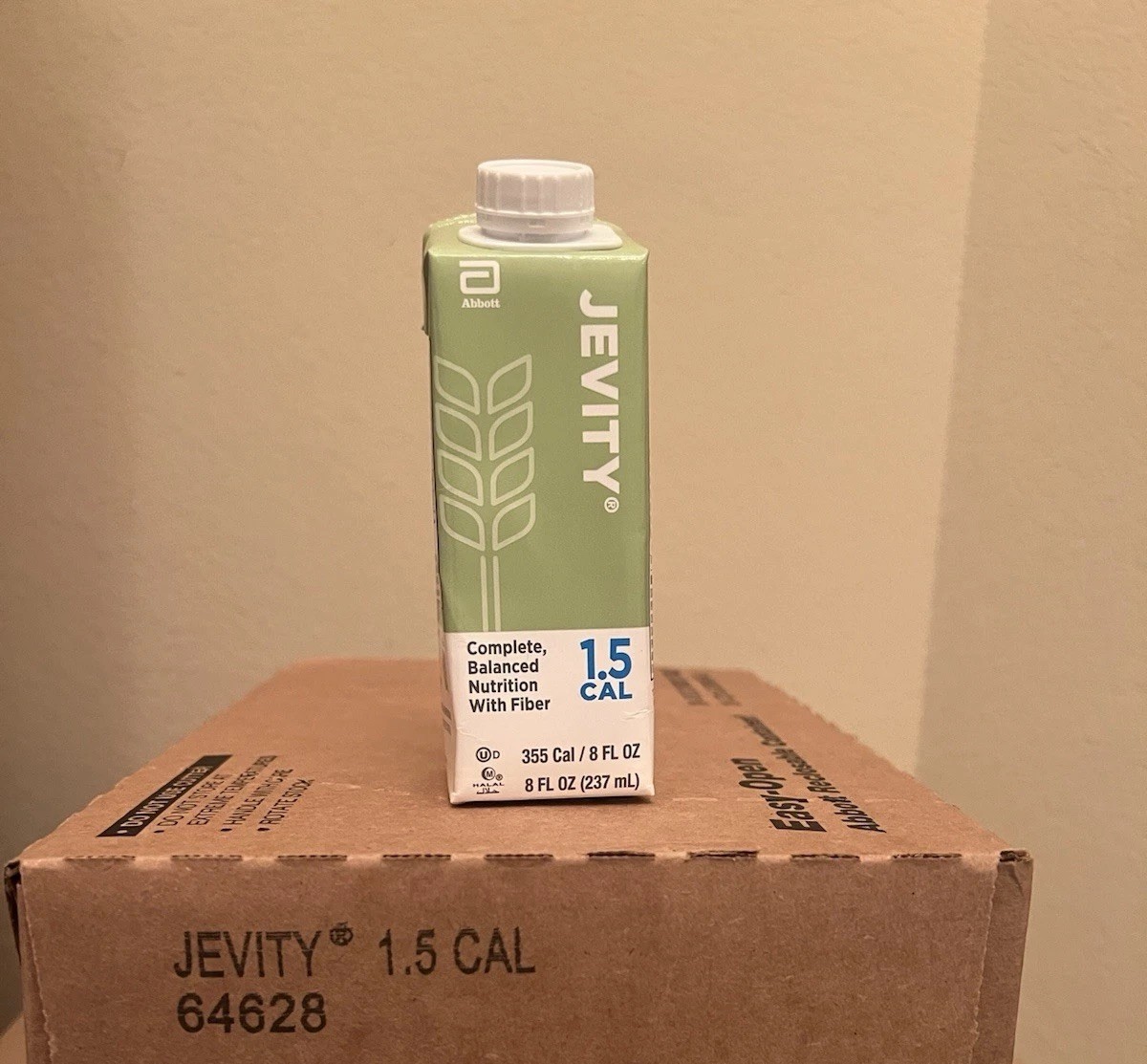 Jevity 1.5 Cal Fiber 8oz 24-Count Case Exp April 2027 Supplement Formula