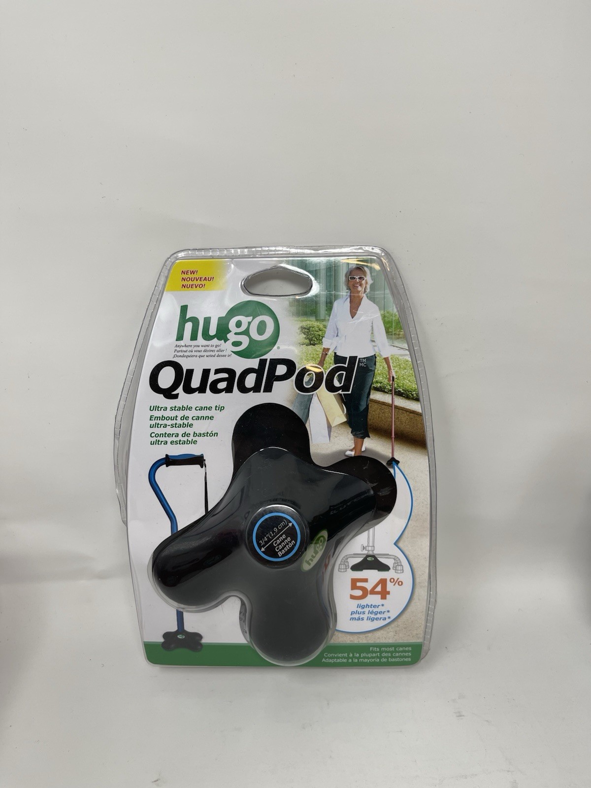 Hugo Mobility Quadpod Ultra Stable Cane Tip Compact Quad Design 3/4″ Lightweight