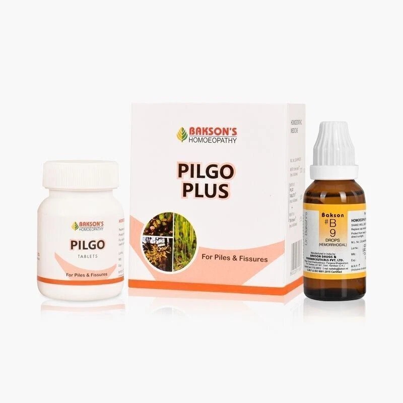 Bakson Homeopathic PILGO PLUS Combo Pack (30ml Drops + 75 Tablets)