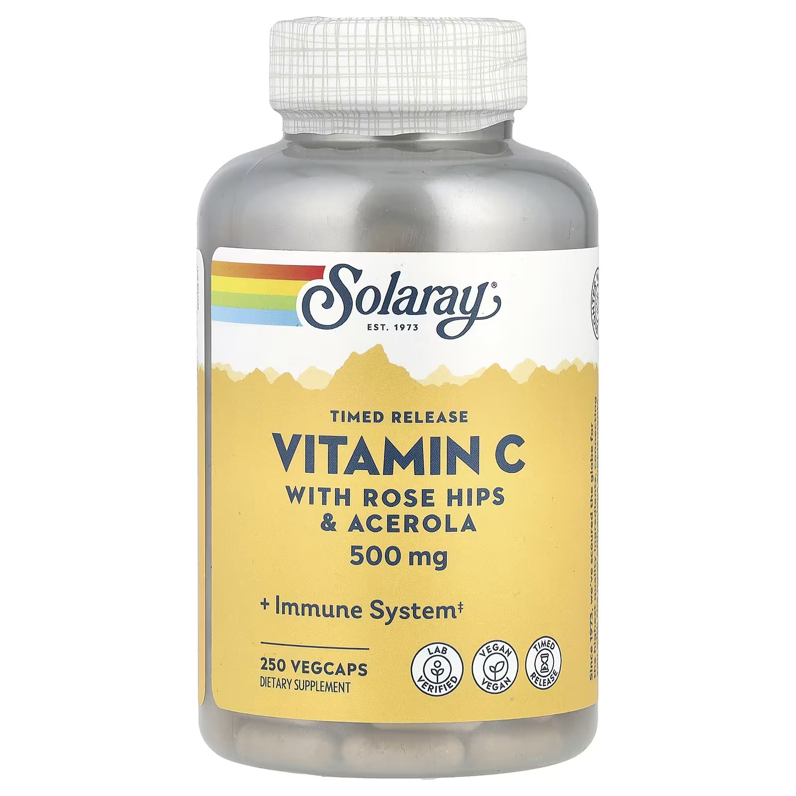 2 X Solaray, Timed Release Vitamin C with Rose Hips & Acerola, 500 mg-worldwide
