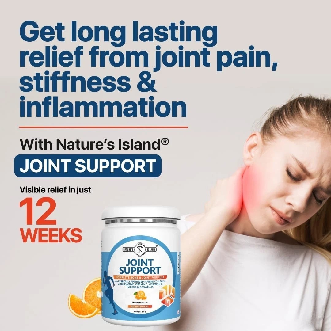 Nature’s Island Joint Support Supplement with Marine Collagen 250g (Orange)