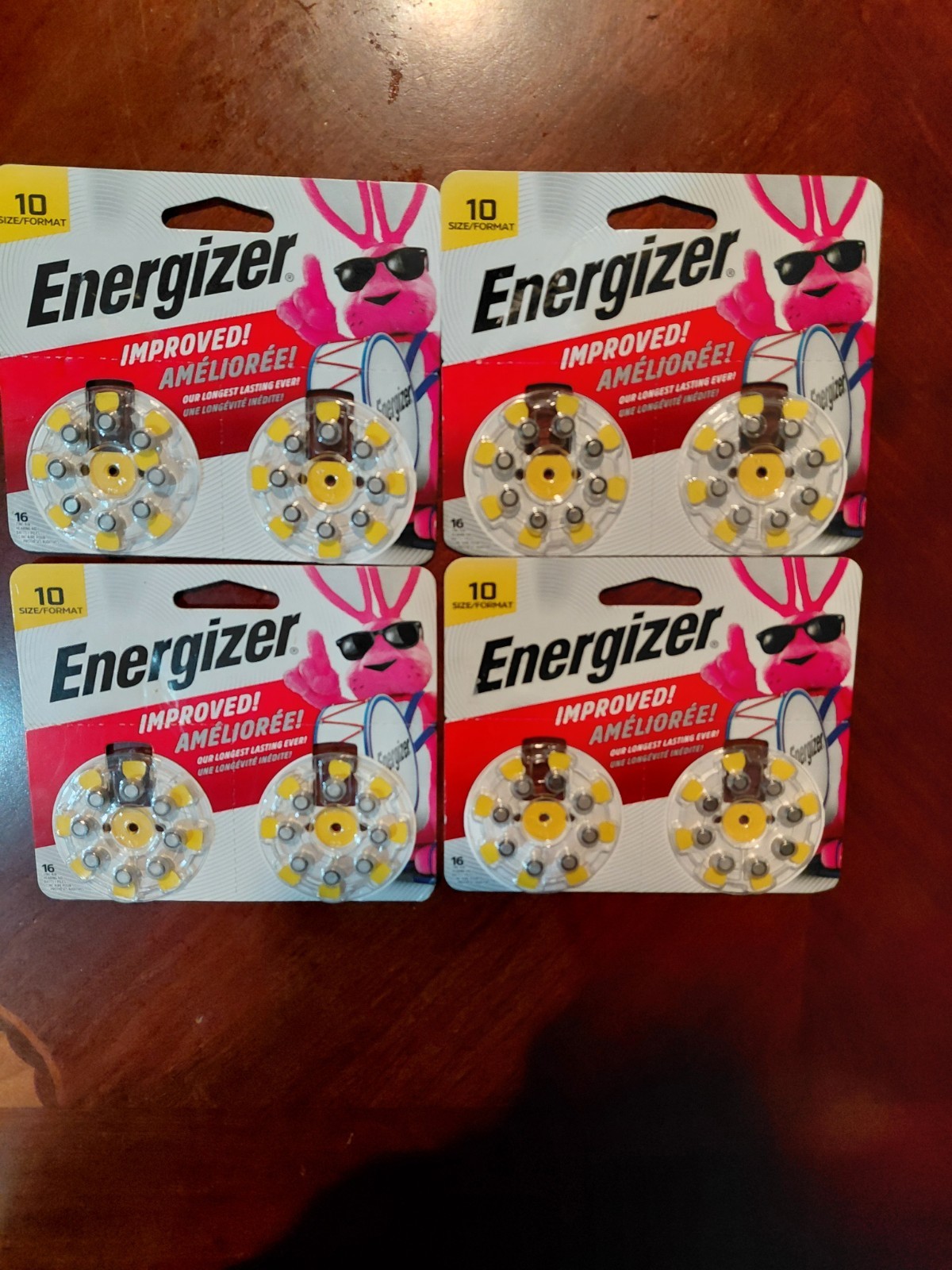 Energizer Zinc Air Hearing Aid Batteries Size 10 Yellow Tab 64 Total NEW