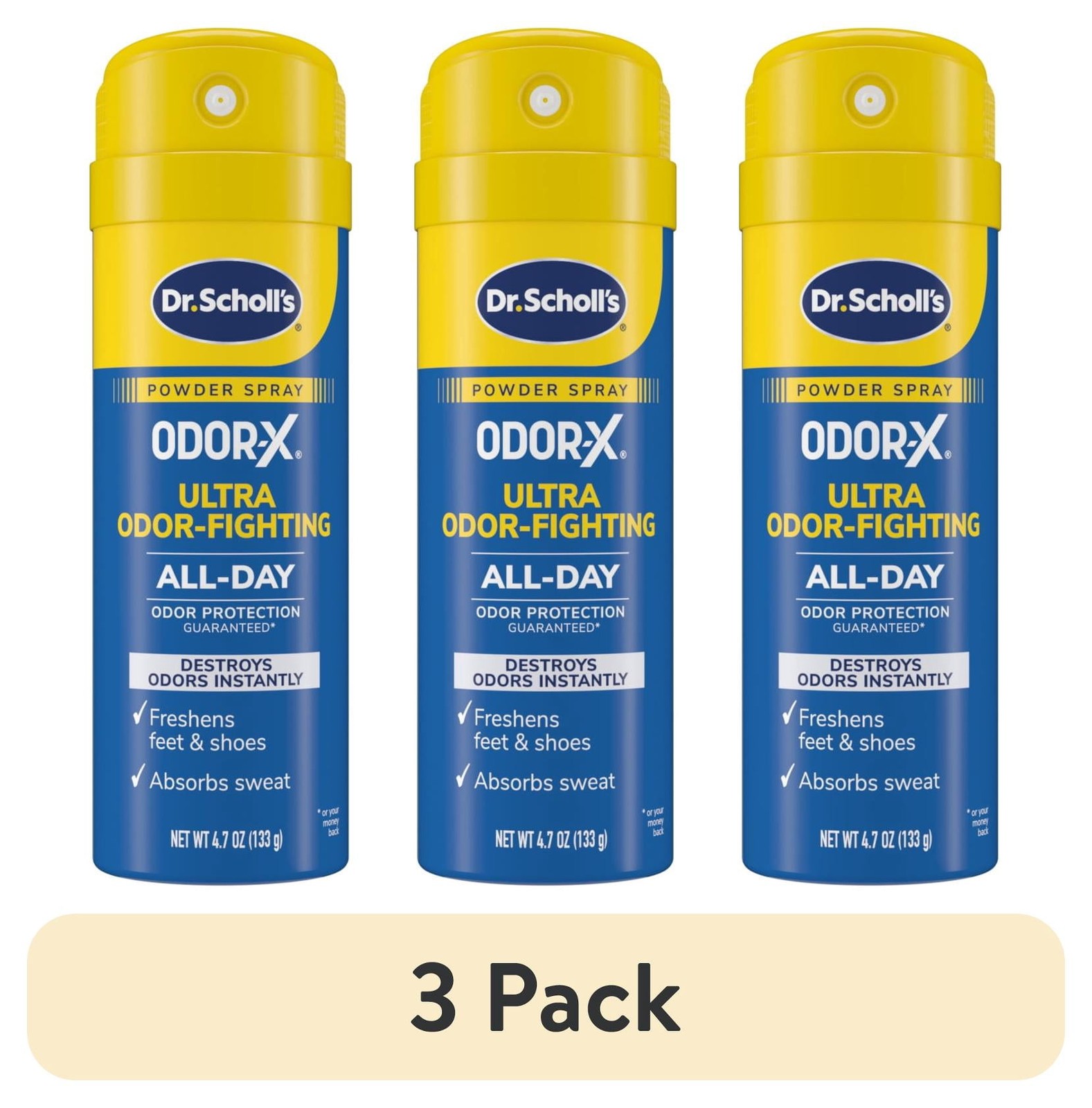 (3 pack) Odor-X Odor-Fighting Spray Powder, Unscented, 4.7oz