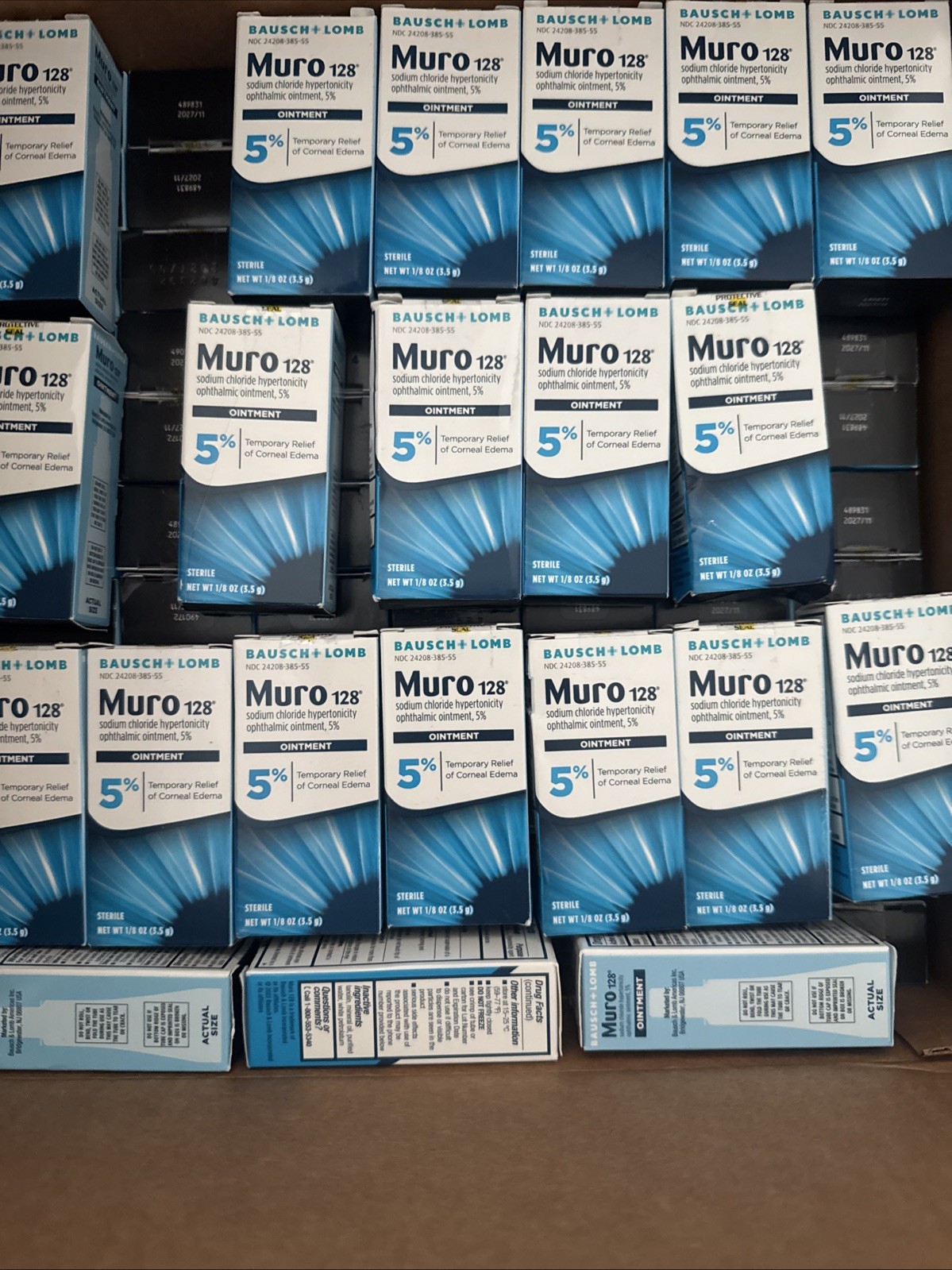 10 Lot Bausch + Lomb Muro 128 Ointment 5% 3.5g (1/8 Fl Oz) EXP 07/26+