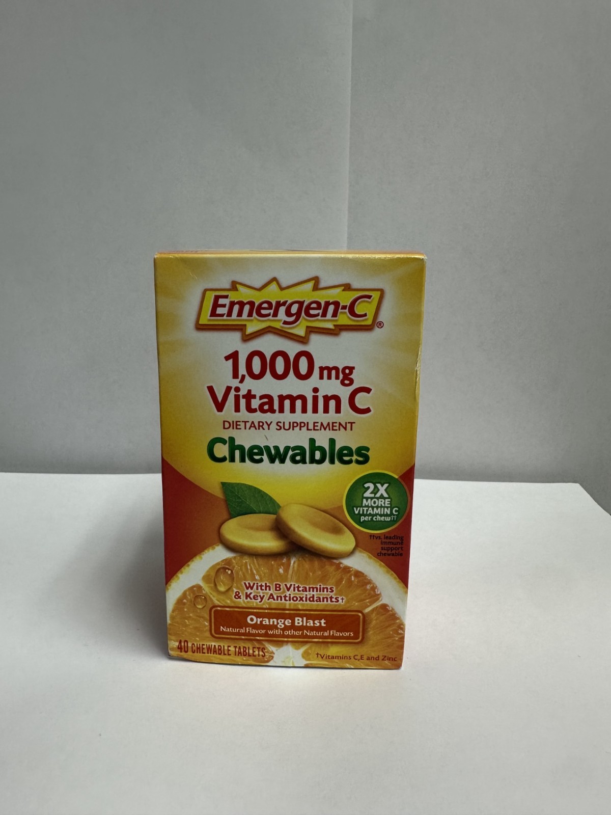Emergen-C Chewable Vitamin C Orange Blast Dietary Supplement – 40 Ct EXP 7/26