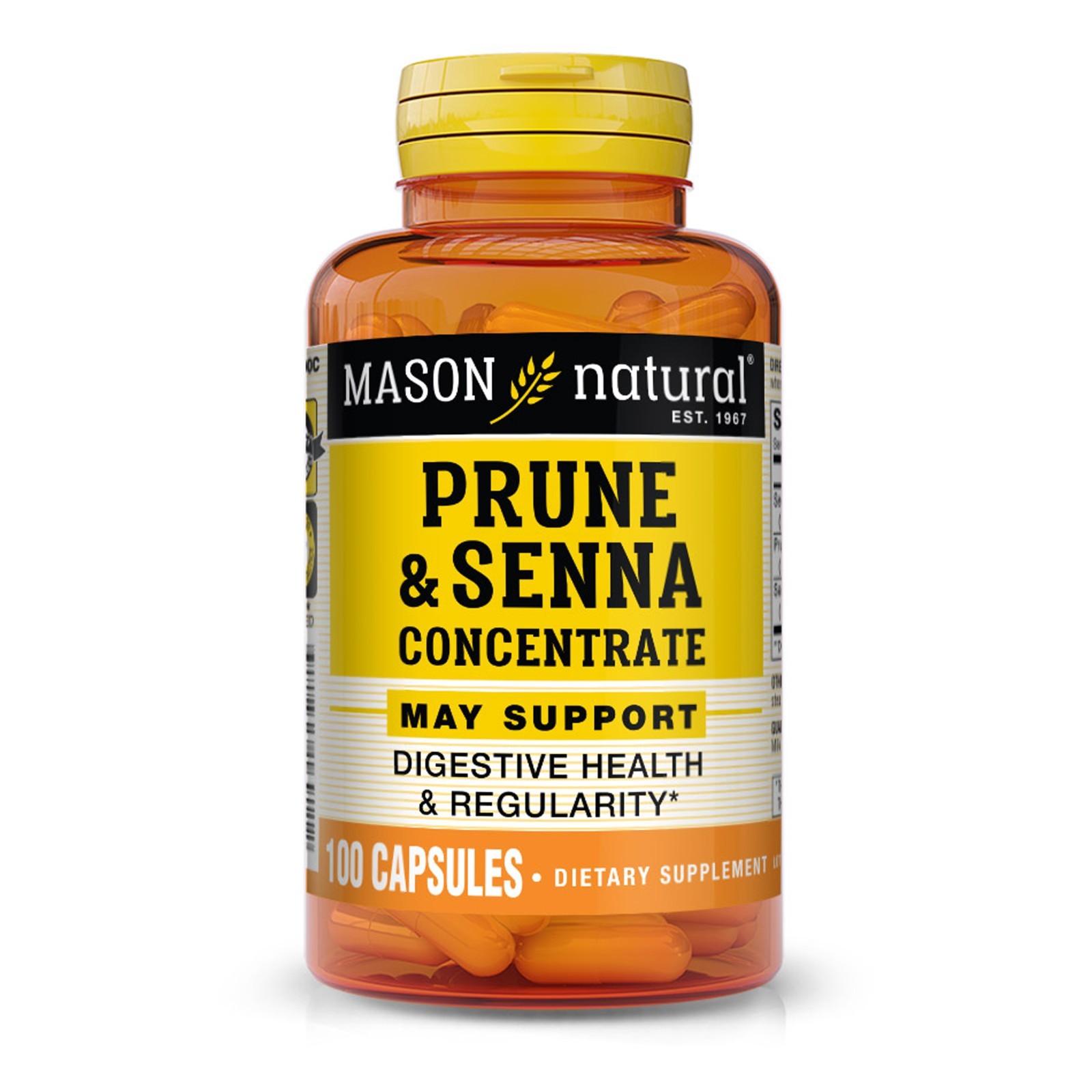 Mason Natural Prune Senna Concentrate, Supports Digestive Health, 100 Capsules