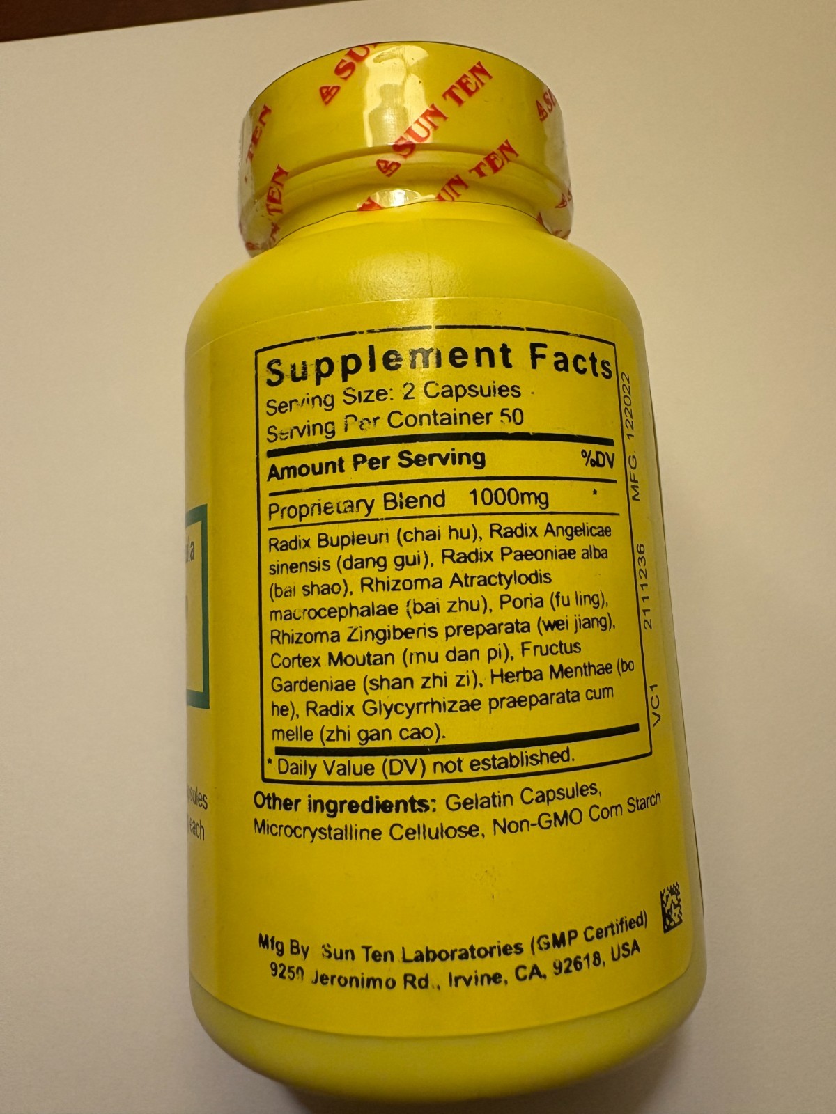 Sun Ten 170B – Bupleurum & Peony Formula (Jia Wei Xiao Yao San) 100 Capsules