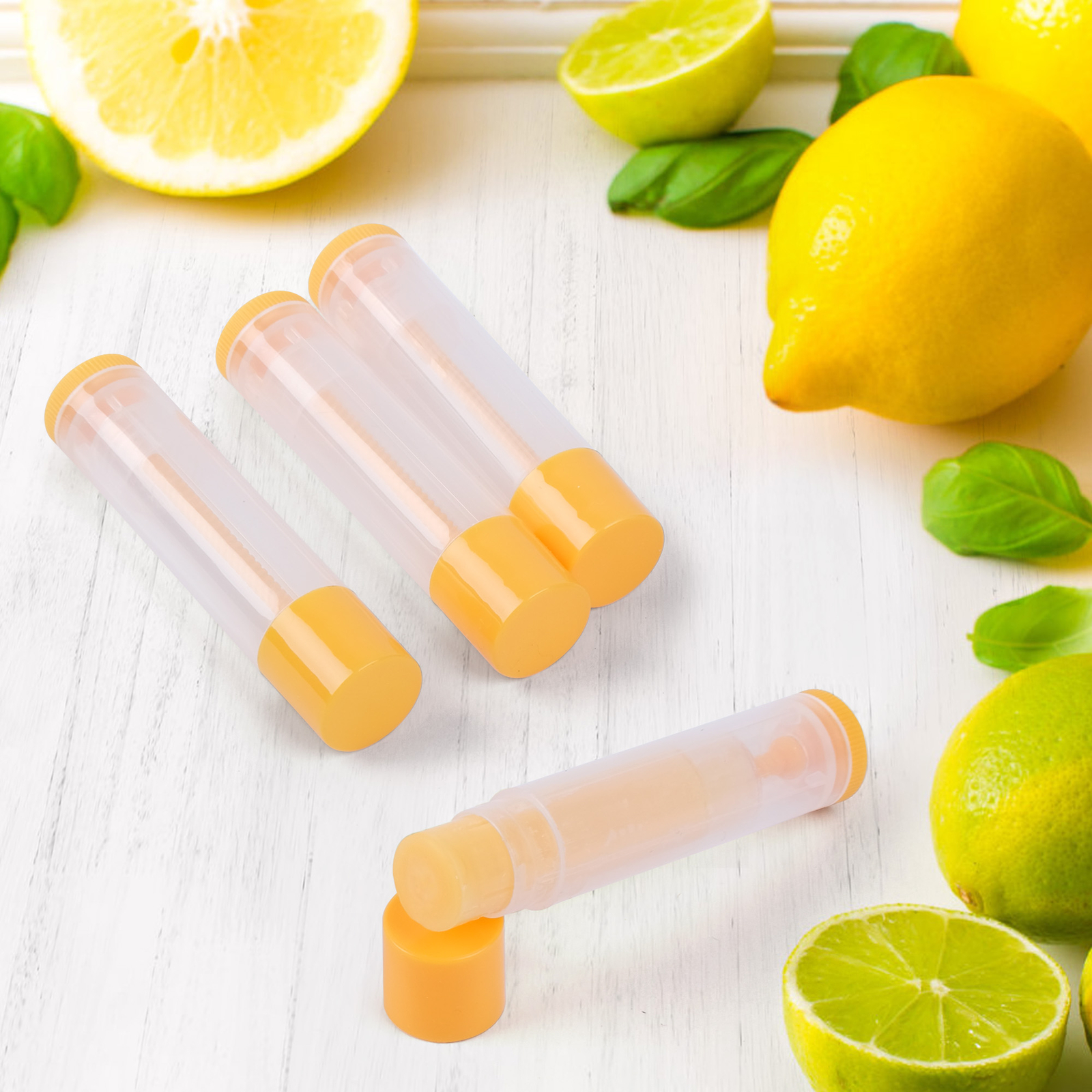 Lip Balm Tubes Empty 60PCS 5.5ml (3/16 Oz) Clear Lip Balm Container Tubes w/ Cap