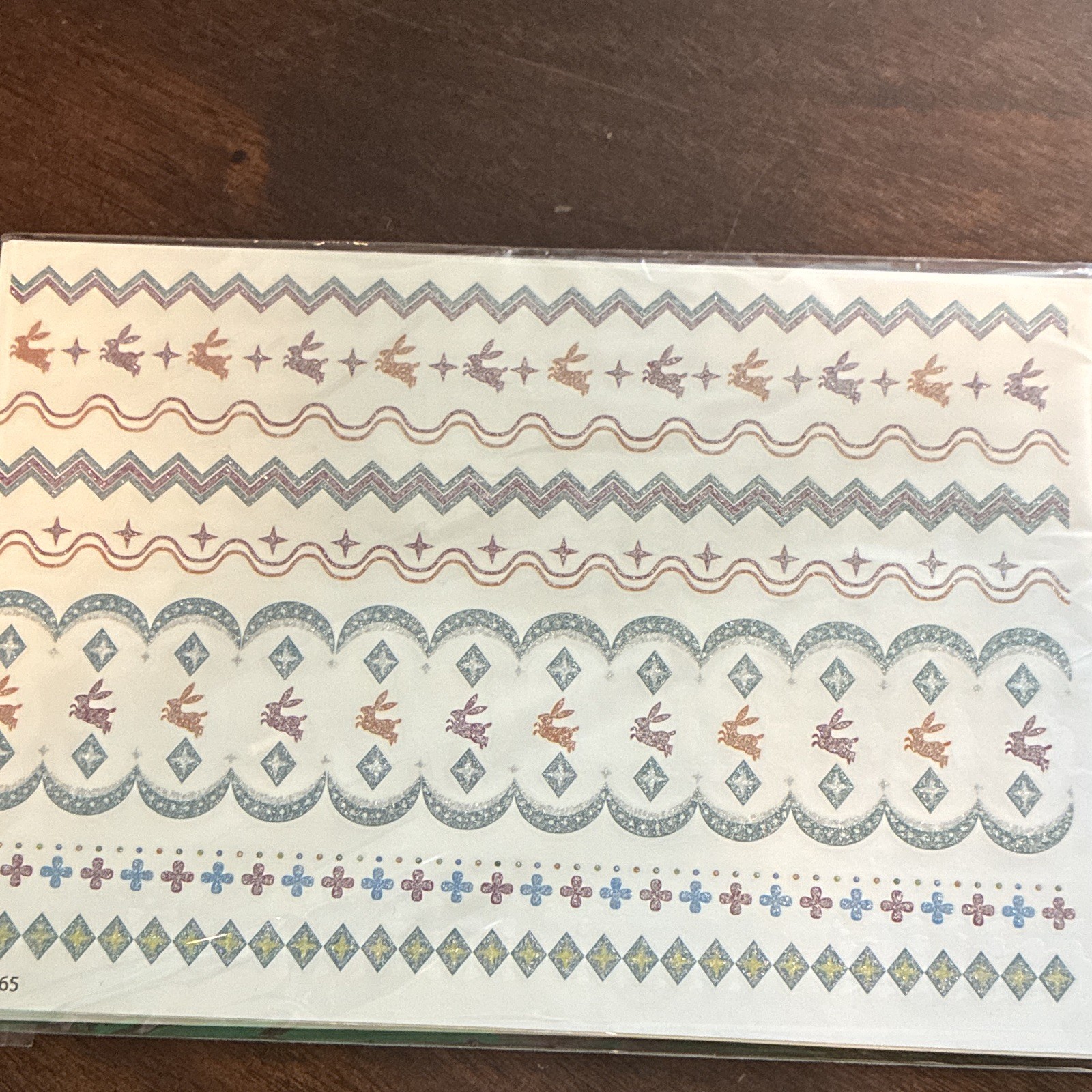 Temporary Press-On Tattoos Sheet Geometric Line Strips, Multicolor