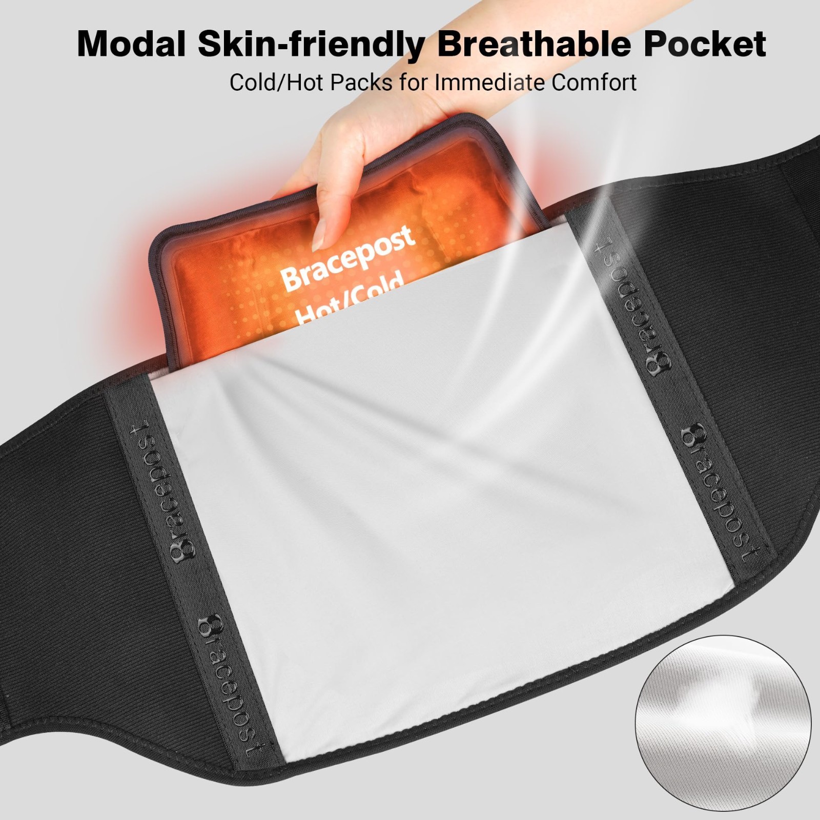 Adjustable Back Brace for Lower Back Pain Relief – 360° Support, Hot/Cold Compre