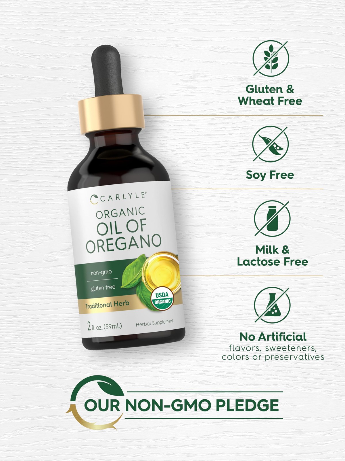 Carlyle Organic Oil of Oregano Liquid Drops – 2 2 Fl Oz (Pack 1), Yellow