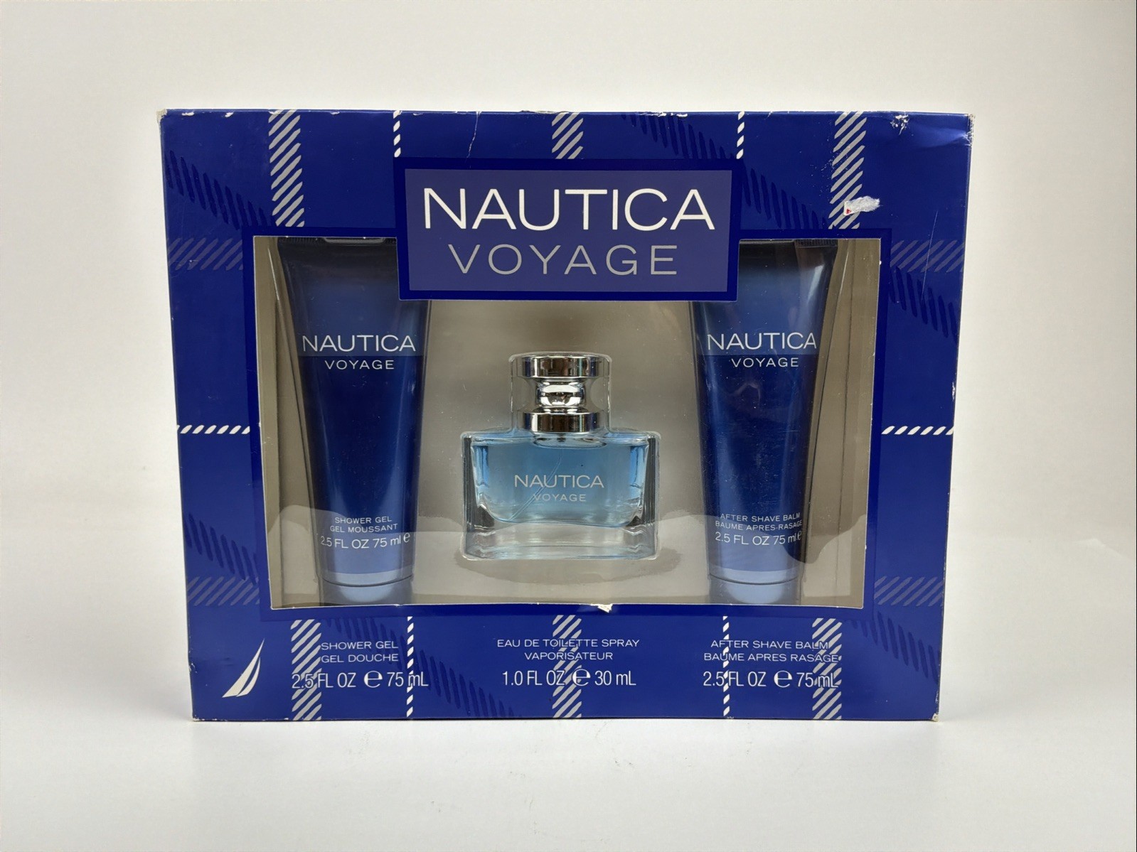 Nautica Voyage Gift Set 1oz Spray 2.5oz Shower Gel 2.5oz After Shave NIB