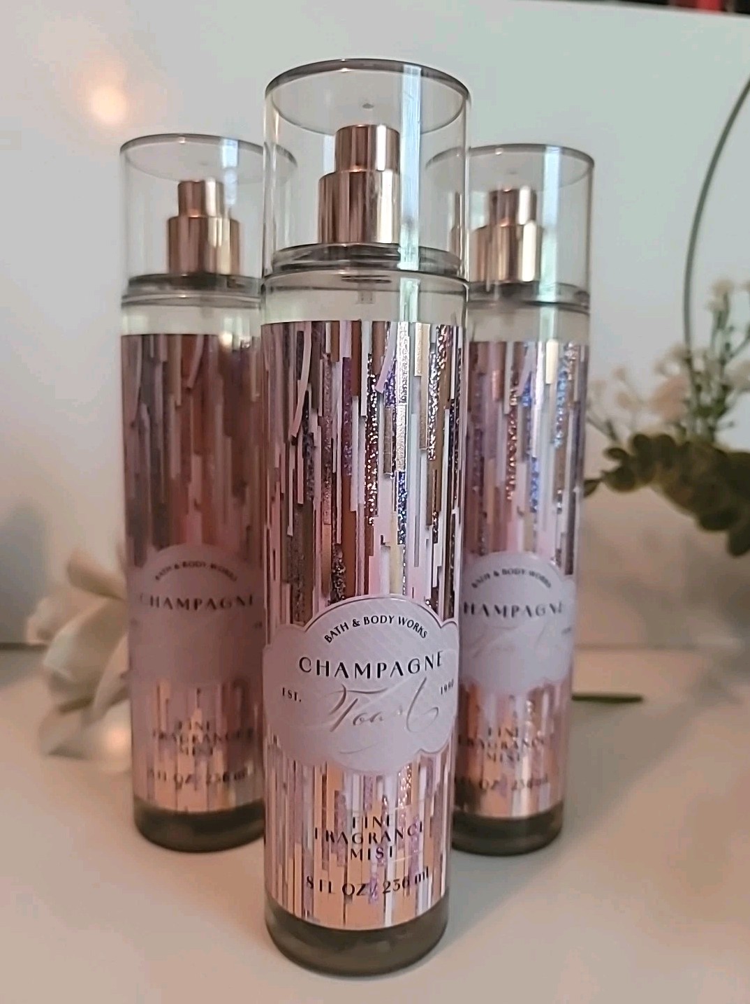 3x BATH & BODY WORKS Champagne Toast FINE FRAGRANCE MIST SPRAY 8 Fl oz each New