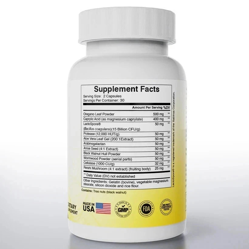 Pure Peak Candida Cleanse – Gut & Colon Support (60 Capsules) – for Men & Women