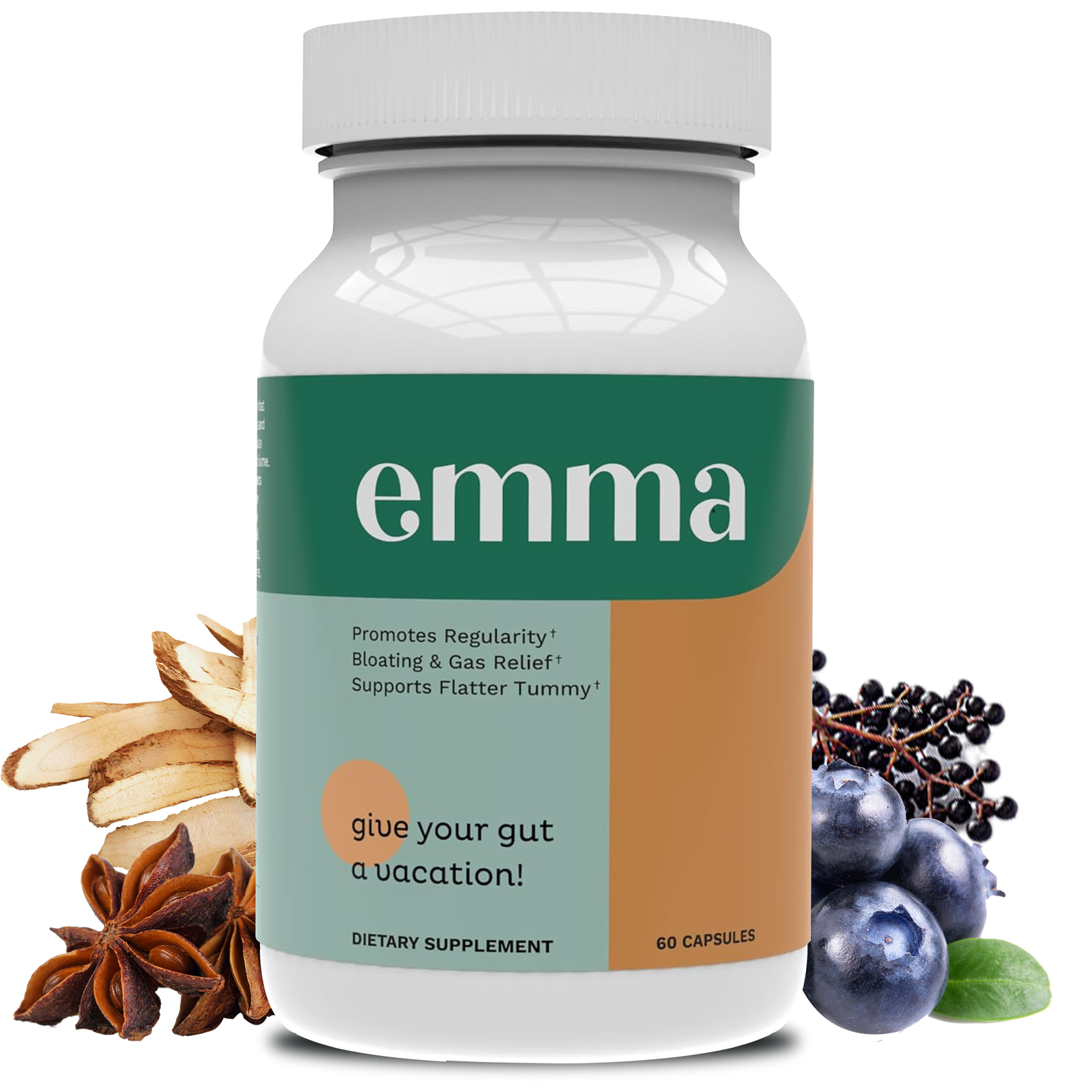 Emma 60 Capsule Improve Energy Digestive Gut Health Boost Metabolism Antioxidant