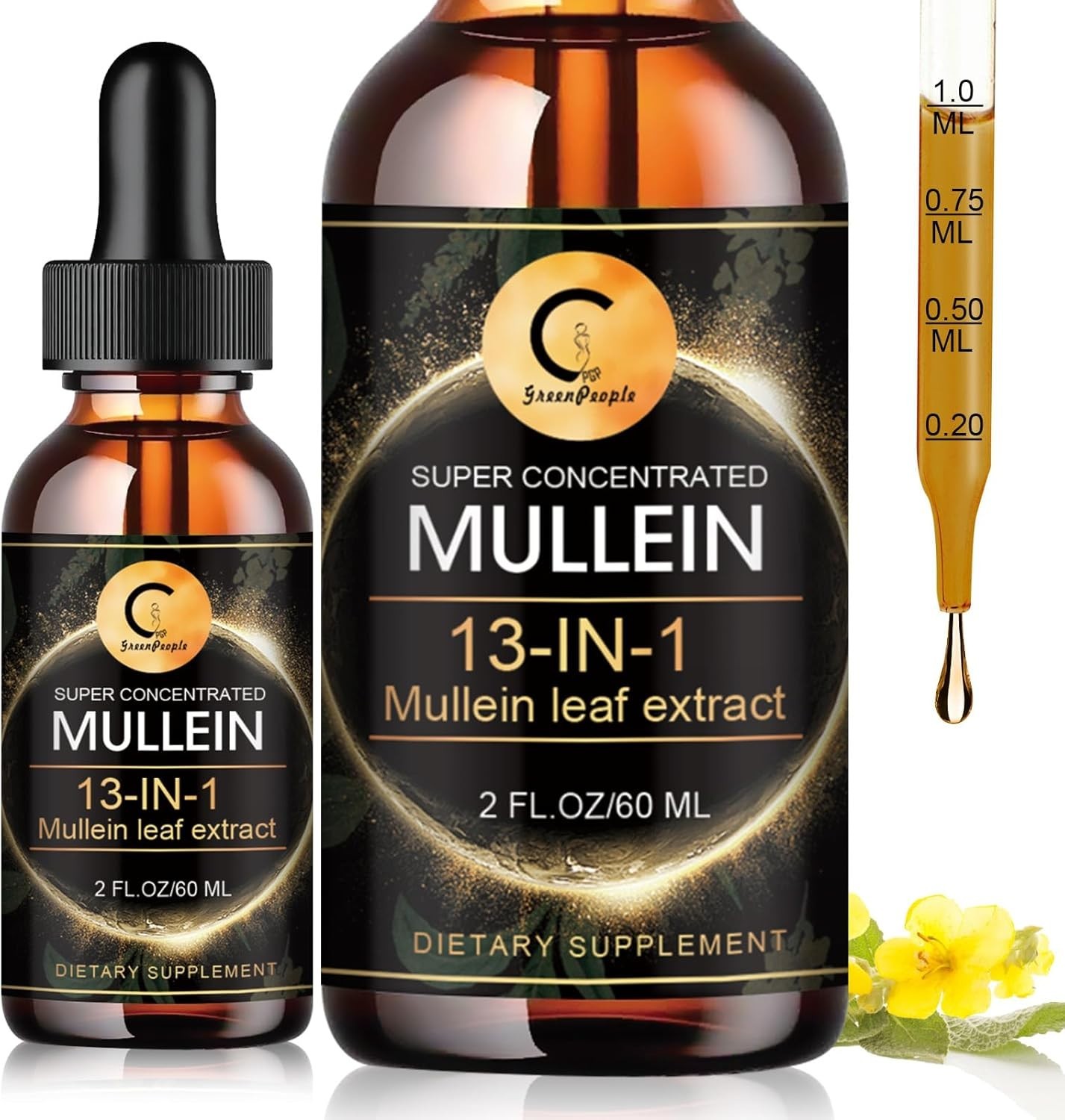 Mullein drops for Lung, Mullein Leaf Extract, Super Concentrated Tincture