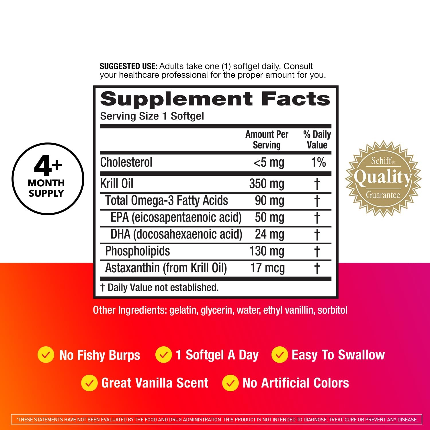 MegaRed – Omega-3 Krill Oil 350mg Softgels (130 130 Count (Pack of 1), Red