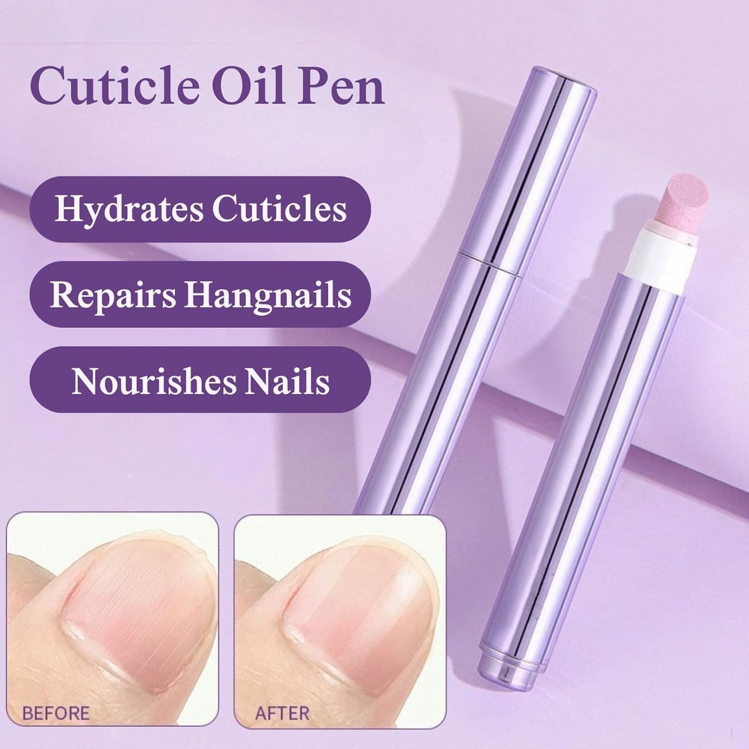 2026 Upgrade 3-in-1 Nail Care Pen – Cuticle Pusher Nail Pen Oil