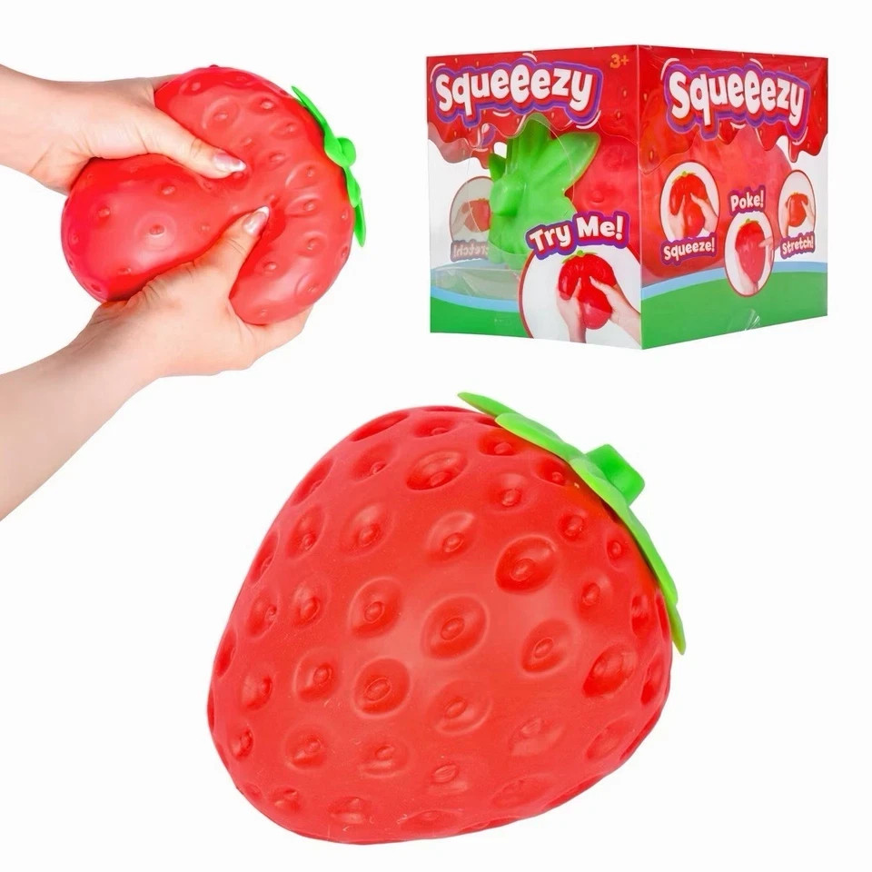 1pcs Sunny Days Jumbo Squeezy Strawberry Squishy Toy Stress Relief fun toy