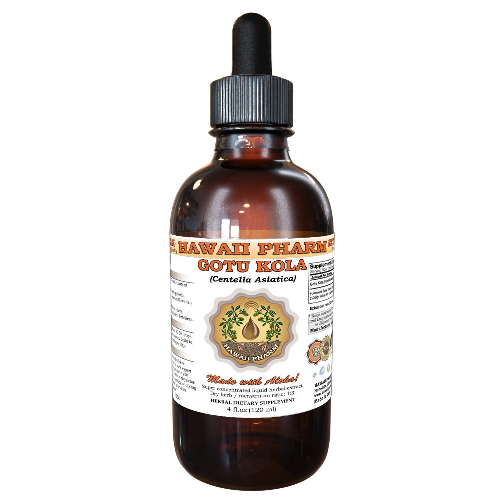 Gotu Kola (Centella Asiatica) Tincture. Alcohol-Based. Hawaii Pharm.