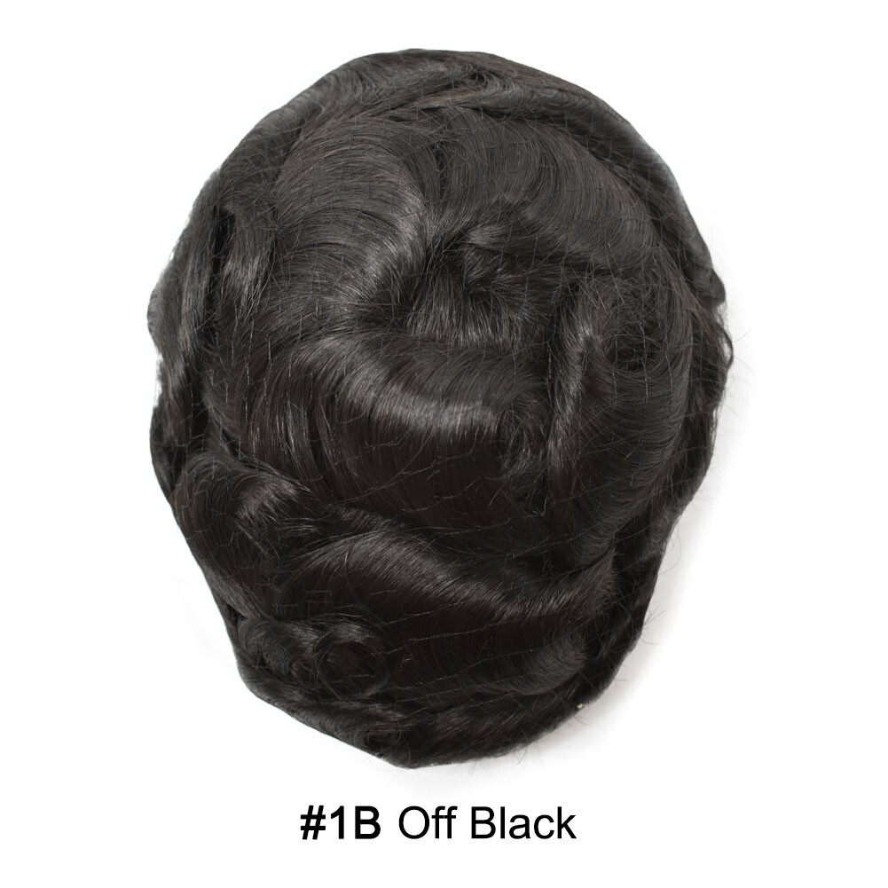 Ultra Thin Skin Mens Toupee Human Hairpieces V-Loop Man Hair System Wig Units