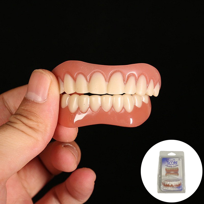 False Teeth Silicone Snap On Upper & Lower Dental Veneers Dentures Tooth Cover