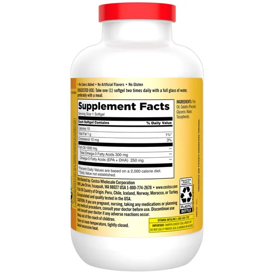 Kirkland Signature Fish Oil 1000 mg., 400 Softgels EXP 06/2028
