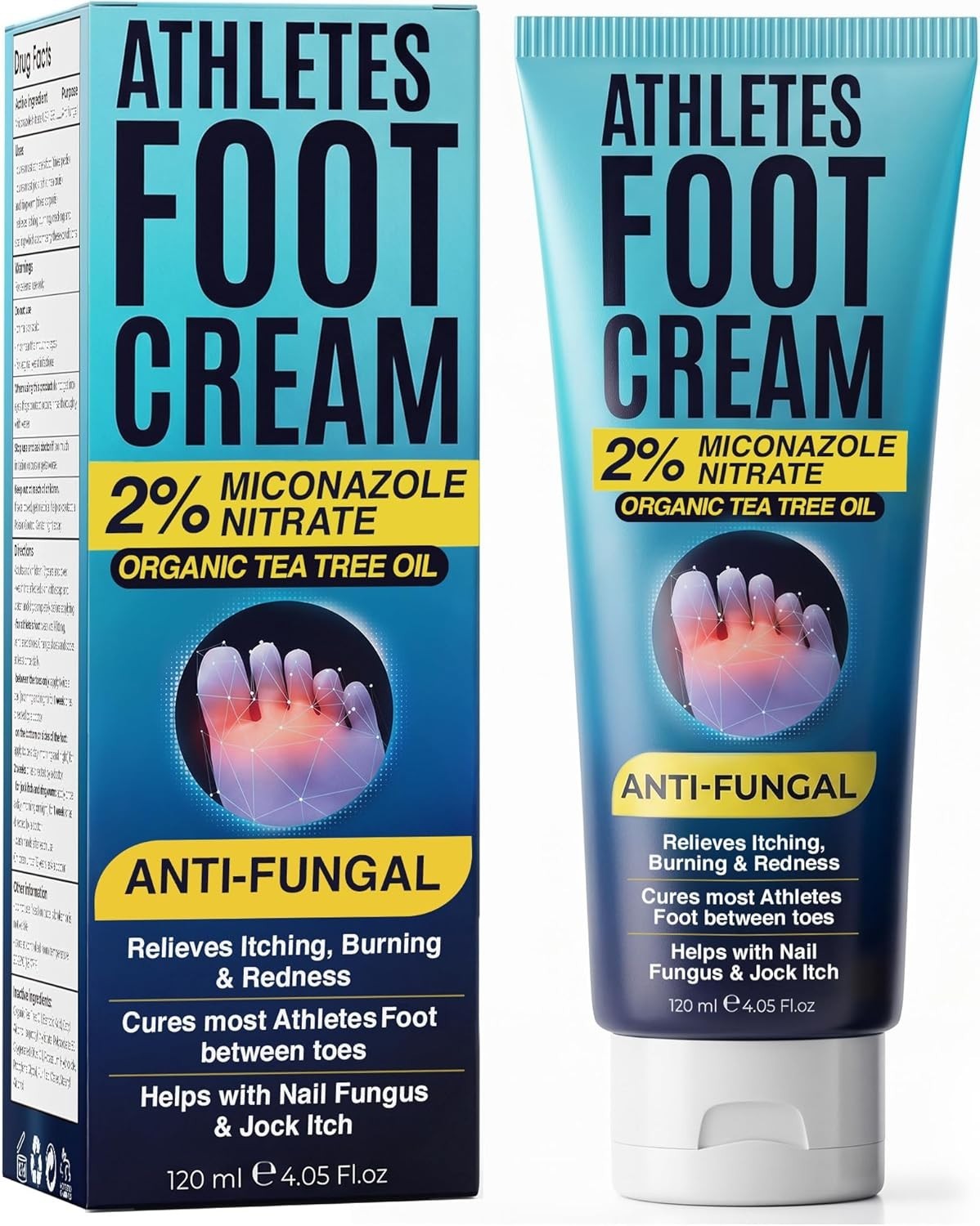 Athletes Foot Cream Antifungal for Cracked Heels Dry Skin & Itchy Feet 4.05 floz