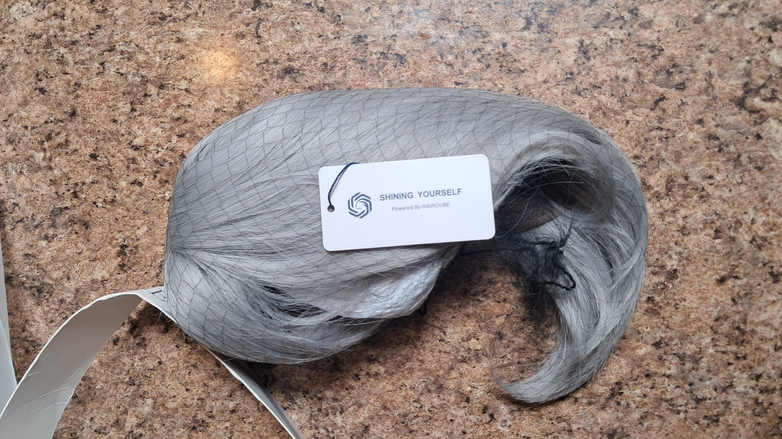 Shining Yourself Gray Short Synthetic Straight Full Wig One Size Side Part