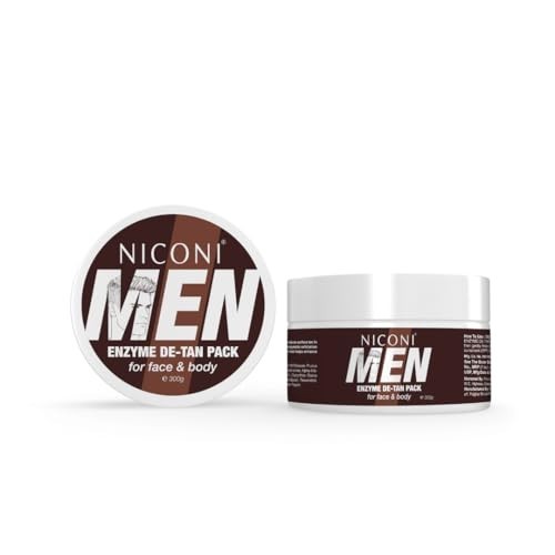 Niconi Men Enzyme De-Tan Pack Face Body 300g Tan Removal Glow Skin Care FS