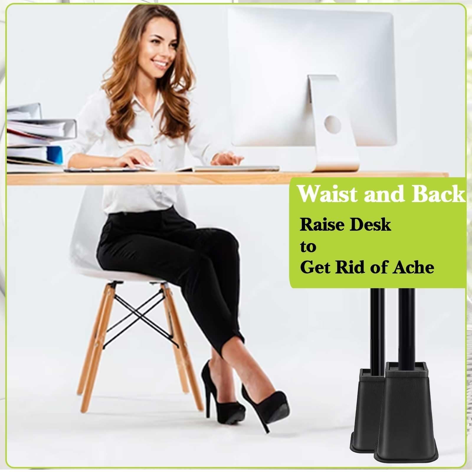 6 Pack Furniture Risers 8 Inch, Bed Risers Heavy Duty for Table Desk Couch Ch…