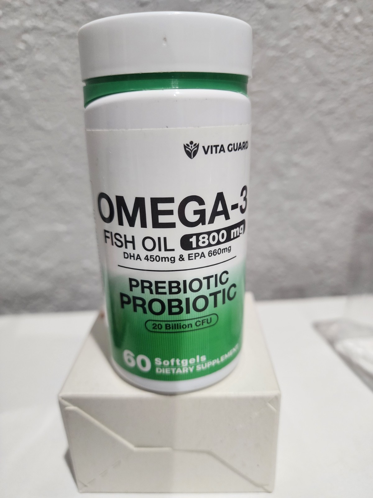 Vita Guard Omega-3 Fish Oil 1800mg Prebiotic Probiotic 60 Softgels